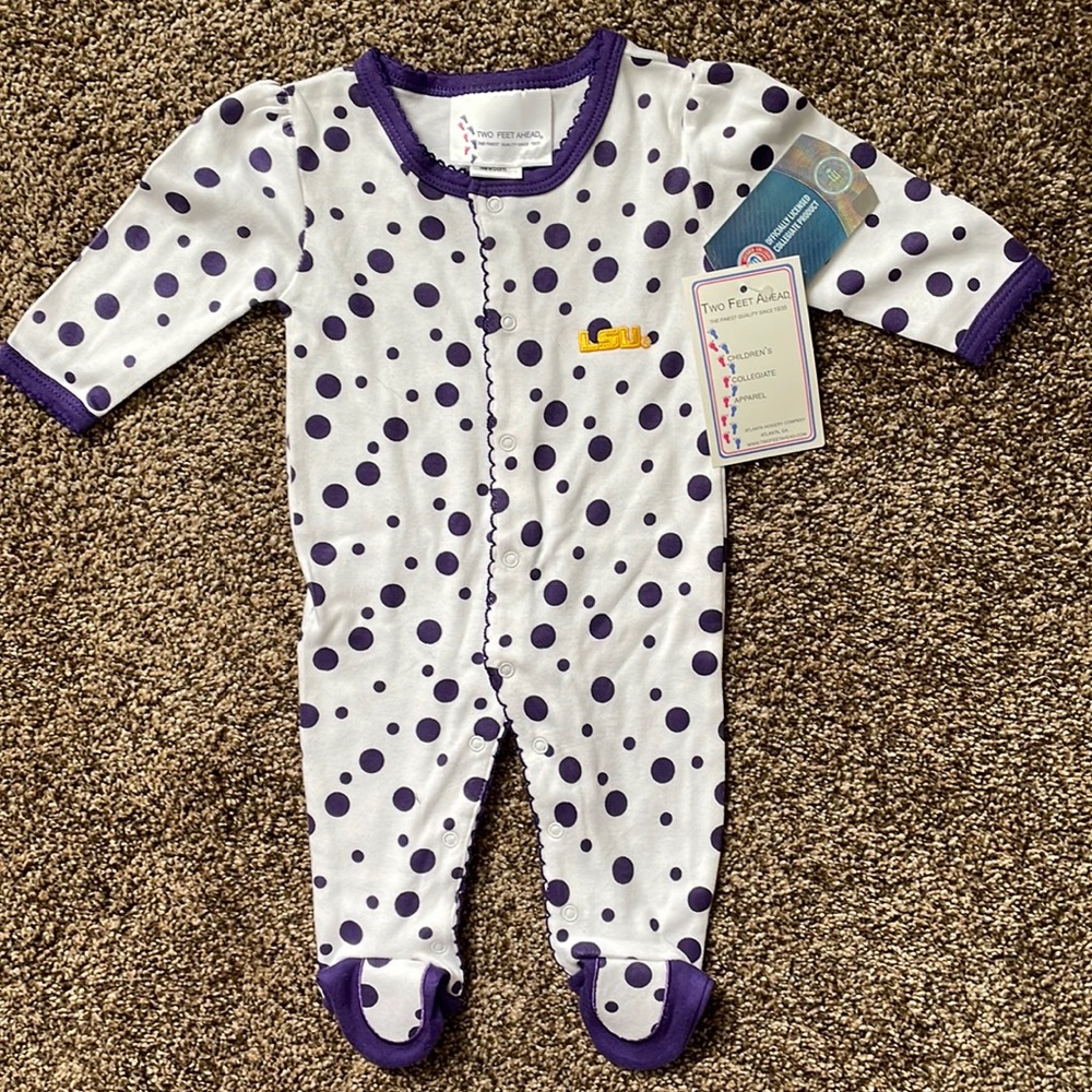LSU Newborn Footie PJ